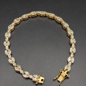 Gold-Tone Marquise Crystal Tennis Bracelet